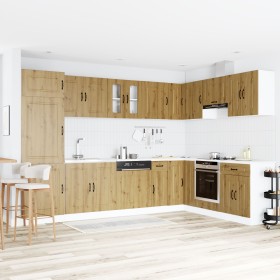 Gabinete de Cocina ""Kalmar"" con Lavabo Doble en Madera de Roble Artesanal von , Küchenschränke - Ref: Foro24-3315010, Preis...