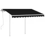 Manual retractable awning with anthracite gray poles 3x2.5 m by vidaXL, Awnings - Ref: Foro24-3069899, Price: 307,44 €, Disco...