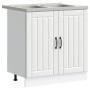 Gabinete de Cocina ""Lucca"" con Doble Lavabo Blanco de Madera Ingenierizada von , Küchenschränke - Ref: Foro24-3315011, Prei...