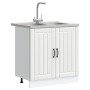 Gabinete de Cocina ""Lucca"" con Doble Lavabo Blanco de Madera Ingenierizada von , Küchenschränke - Ref: Foro24-3315011, Prei...