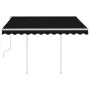 Manual retractable awning with anthracite gray poles 3x2.5 m by vidaXL, Awnings - Ref: Foro24-3069899, Price: 307,44 €, Disco...