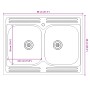 Gabinete de Cocina ""Lucca"" con Doble Lavabo Blanco de Madera Ingenierizada von , Küchenschränke - Ref: Foro24-3315011, Prei...