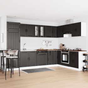 Gabinete de Cocina ""Lucca"" con Juegos de Doble Fregadero de Madera Negra von , Küchenschränke - Ref: Foro24-3315012, Preis:...