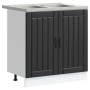 Gabinete de Cocina ""Lucca"" con Juegos de Doble Fregadero de Madera Negra von , Küchenschränke - Ref: Foro24-3315012, Preis:...