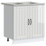 Gabinete de Cocina 'Lucca' con Doble Fregadero Blanco de Alto Brillo en Madera Elaborada von , Küchenschränke - Ref: Foro24-3...