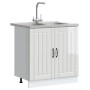 Gabinete de Cocina 'Lucca' con Doble Fregadero Blanco de Alto Brillo en Madera Elaborada von , Küchenschränke - Ref: Foro24-3...