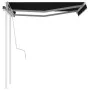 Manual retractable awning with anthracite gray poles 3x2.5 m by vidaXL, Awnings - Ref: Foro24-3069899, Price: 307,44 €, Disco...