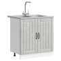 Gabinete de cocina ""Lucca"" con dos fregaderos en gris concreto y madera von , Küchenschränke - Ref: Foro24-3315015, Preis: ...