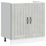 Gabinete de cocina ""Lucca"" con dos fregaderos en gris concreto y madera von , Küchenschränke - Ref: Foro24-3315015, Preis: ...