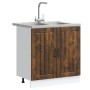 Mueble de cocina ""Lucca"" con fregadero de roble ahumado en madera elaborada von , Küchenschränke - Ref: Foro24-3315016, Pre...