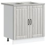 Gabinete de Cocina ""Lucca"" con Doble Fregadero en Gris Sonoma de Madera Ingienierizada von , Küchenschränke - Ref: Foro24-3...