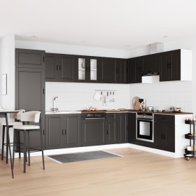 Gabinete de base con fregadero ""Porto"" Negro 80x46x84,5 cm de madera by , Kitchen cabinets - Ref: Foro24-3315022, Price: 21...
