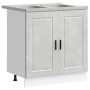 Gabinete base de fregadero ""Porto"" con fregadero gris concreto 80x46x84,5 cm de madera elaborada von , Küchenschränke - Ref...