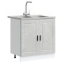 Gabinete base de fregadero ""Porto"" con fregadero gris concreto 80x46x84,5 cm de madera elaborada von , Küchenschränke - Ref...