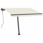 Manual retractable awning with cream LED 300x250 cm by vidaXL, Awnings - Ref: Foro24-3069702, Price: 373,61 €, Discount: %
