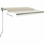 Manual retractable awning with cream LED 300x250 cm by vidaXL, Awnings - Ref: Foro24-3069702, Price: 373,61 €, Discount: %