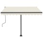 Manual retractable awning with cream LED 300x250 cm by vidaXL, Awnings - Ref: Foro24-3069702, Price: 373,61 €, Discount: %