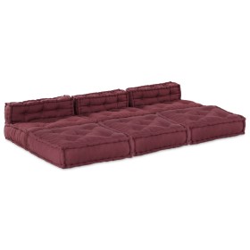 Pouffes Modulares 4 pcs Tela Burdeos by , Cushions for chairs and sofas - Ref: Foro24-3315073, Price: 554,16 €, Discount: %