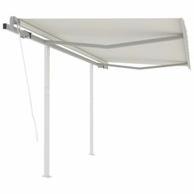 Automatische ausfahrbare Markise mit cremefarbenen Pfosten, 3,5x2,5 m. von vidaXL, Markisen - Ref: Foro24-3069927, Preis: 426...