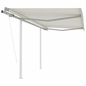 Automatische ausfahrbare Markise mit cremefarbenen Pfosten, 3,5x2,5 m. von vidaXL, Markisen - Ref: Foro24-3069927, Preis: 428...