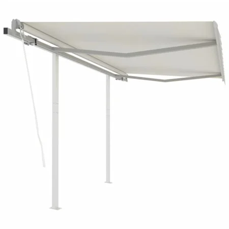 Automatische ausfahrbare Markise mit cremefarbenen Pfosten, 3,5x2,5 m. von vidaXL, Markisen - Ref: Foro24-3069927, Preis: 428...