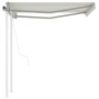 Toldo retráctil automático con postes crema 3,5x2,5 m by vidaXL, Awnings - Ref: Foro24-3069927, Price: 426,49 €, Discount: %