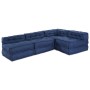 Poufs Módulares - Set de 4 en Tela Índigo by , Cushions for chairs and sofas - Ref: Foro24-3315088, Price: 510,23 €, Discount: %