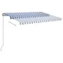 Toldo automático LED sensor de viento azul y blanco 3,5x2,5 m by vidaXL, Awnings - Ref: Foro24-3069931, Price: 580,24 €, Disc...