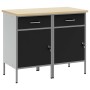 Gabinete de trabajo 2 pcs Negro y Gris de Madera Ingenierada y Acero de , Mesas de trabajo - Ref: Foro24-3321360, Precio: 318...