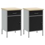 Gabinete de trabajo 2 pcs Negro y Gris de Madera Ingenierada y Acero de , Mesas de trabajo - Ref: Foro24-3321360, Precio: 318...