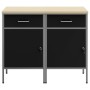 Gabinete de trabajo 2 pcs Negro y Gris de Madera Ingenierada y Acero de , Mesas de trabajo - Ref: Foro24-3321360, Precio: 318...