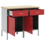 Gabinete de Trabajo 2 Piezas Rojo y Gris de Madera y Acero de , Mesas de trabajo - Ref: Foro24-3321361, Precio: 268,10 €, Des...