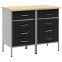 Gabinete de trabajo 2 piezas Negro y Gris de Madera y Acero by , Work tables - Ref: Foro24-3321362, Price: 294,37 €, Discount: %
