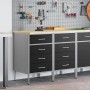 Gabinete de trabajo 2 piezas Negro y Gris de Madera y Acero by , Work tables - Ref: Foro24-3321362, Price: 294,37 €, Discount: %