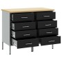 Gabinete de trabajo 2 piezas Negro y Gris de Madera y Acero by , Work tables - Ref: Foro24-3321362, Price: 294,37 €, Discount: %