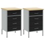 Gabinete de trabajo 2 piezas Negro y Gris de Madera y Acero by , Work tables - Ref: Foro24-3321362, Price: 294,37 €, Discount: %
