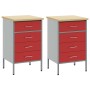 Gabinete de trabajo 2 pcs Rojo y Gris Madera Elaborada y Acero de , Mesas de trabajo - Ref: Foro24-3321363, Precio: 284,16 €,...