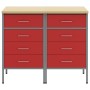 Gabinete de trabajo 2 pcs Rojo y Gris Madera Elaborada y Acero de , Mesas de trabajo - Ref: Foro24-3321363, Precio: 284,16 €,...