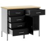 Juego de Gabinetes de Trabajo de 2 Piezas Negro y Gris de Madera Ingenierizada y Acero de , Mesas de trabajo - Ref: Foro24-33...