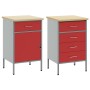 Juego de Muebles de Trabajo de 2 Piezas en Rojo y Gris, Hecho de Madera y Acero by , Work tables - Ref: Foro24-3321365, Price...