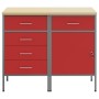 Juego de Muebles de Trabajo de 2 Piezas en Rojo y Gris, Hecho de Madera y Acero by , Work tables - Ref: Foro24-3321365, Price...