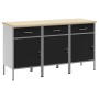 Gabinete de trabajo 3 piezas Negro y Gris de Madera y Acero de , Mesas de trabajo - Ref: Foro24-3321366, Precio: 474,90 €, De...