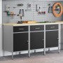 Gabinete de trabajo 3 piezas Negro y Gris de Madera y Acero de , Mesas de trabajo - Ref: Foro24-3321366, Precio: 474,90 €, De...