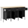 Gabinete de trabajo 3 piezas Negro y Gris de Madera y Acero de , Mesas de trabajo - Ref: Foro24-3321366, Precio: 474,90 €, De...