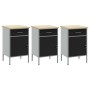 Gabinete de trabajo 3 piezas Negro y Gris de Madera y Acero de , Mesas de trabajo - Ref: Foro24-3321366, Precio: 474,90 €, De...