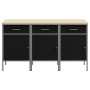 Gabinete de trabajo 3 piezas Negro y Gris de Madera y Acero de , Mesas de trabajo - Ref: Foro24-3321366, Precio: 474,90 €, De...