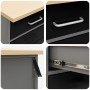 Gabinete de trabajo 3 piezas Negro y Gris de Madera y Acero de , Mesas de trabajo - Ref: Foro24-3321366, Precio: 474,90 €, De...