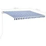 Toldo automático LED sensor de viento azul y blanco 3,5x2,5 m by vidaXL, Awnings - Ref: Foro24-3069931, Price: 580,24 €, Disc...