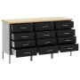 Gabinete de trabajo 3 piezas Negro y Gris Madera y Acero de , Mesas de trabajo - Ref: Foro24-3321368, Precio: 440,36 €, Descu...