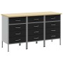 Gabinete de trabajo 3 piezas Negro y Gris Madera y Acero de , Mesas de trabajo - Ref: Foro24-3321368, Precio: 440,36 €, Descu...
